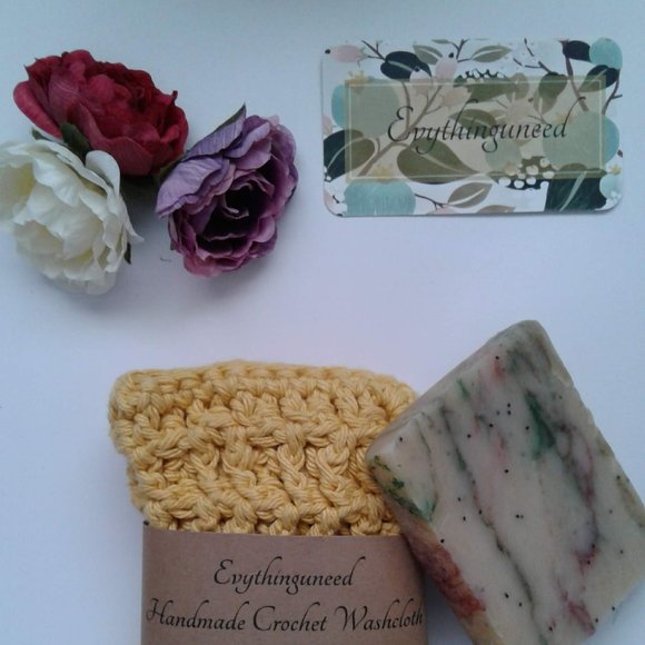 Handmade Crochet Wash Cloth Square - Picture 1 of 4